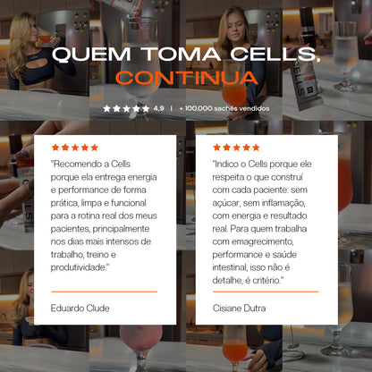 Cells: depoimentos de profissionais de saúde, nota 4,9 e mais de 100.000 sachês vendidos